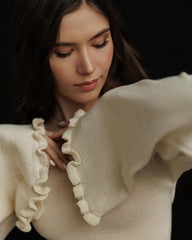 Elegant Knitted Sweater Maxi Dress Outfits for Women Flare Sleeve