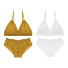 Bra and Panty Set Push Up Seamless Bras Mid Waist Briefs Underwear Sets