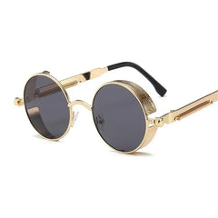 Classic Gothic Steampunk Sunglasses Luxury Brand Designer High Quality Men and Women Retro Round Metal Frame Sunglasses UV400