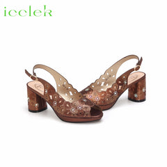 Matching Shoes and Bags: Coffee Color Peep Toe Ladies Shoes Matching Bag Set