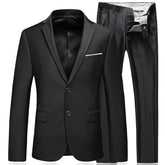 Tuxedo for Mens: Men's Business Fashion Gentleman Black 2 Piece Suit Set