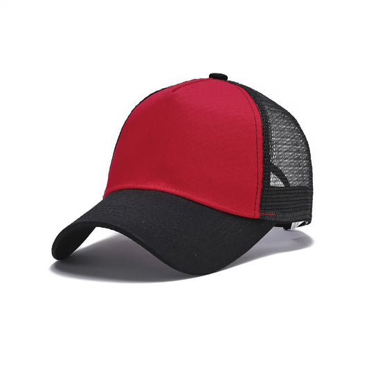 Blank 5 Pane Mesh Baseball Cap Mens And Women Curved Snapback Hats Summer Sunshade Sun Hat Simple Trucker Cap gorras casquette