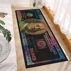 Black Gold 100 Dollar Bill Money Kitchen Floor Mat Home Entrance Doormat Corridor