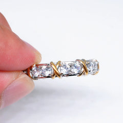 925 Sterling Silver Rings Gold Separation Inlaid Zircon Rings For Women Glamour Jewelry