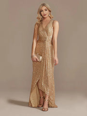 Formal attire Dresses: Floor Length V-Neck Evening Party Dress Women