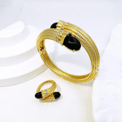 Italian Luxury Red Opal Pendant Jewelry Set For Women Wedding Jewellery Gift Daily