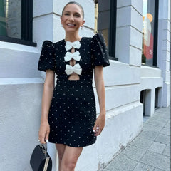 Evening Dresses: Bow Dress For Women Street Y2k O Neck Bodycon Dresses