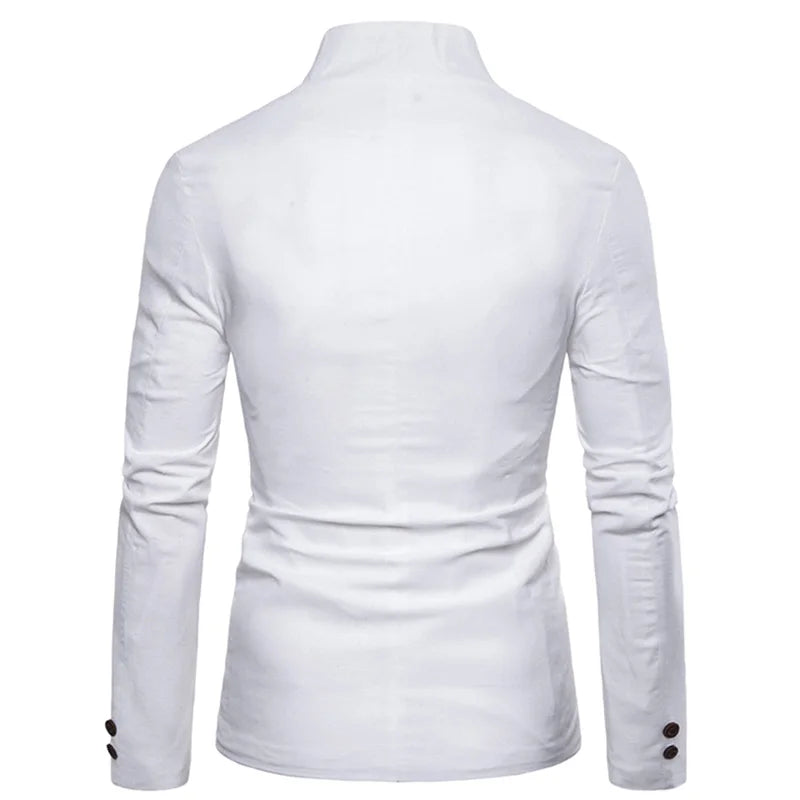 Tuxedo for Mens: Men's Three Buttons Wedding Formal Party Prom Stand Collar Suit