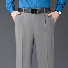 Autumn Thicken Suit Trousers for Male Double Pleated Black Gray Blue Khaki Dress Suit Pants
