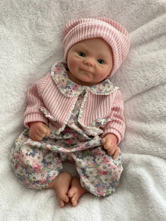 33cm Washable Coco Solid Silicone Bebe Reborn Girl Soft Touch Feeling Handmade Painted Skin Lifelike Newborn Baby Dolls
