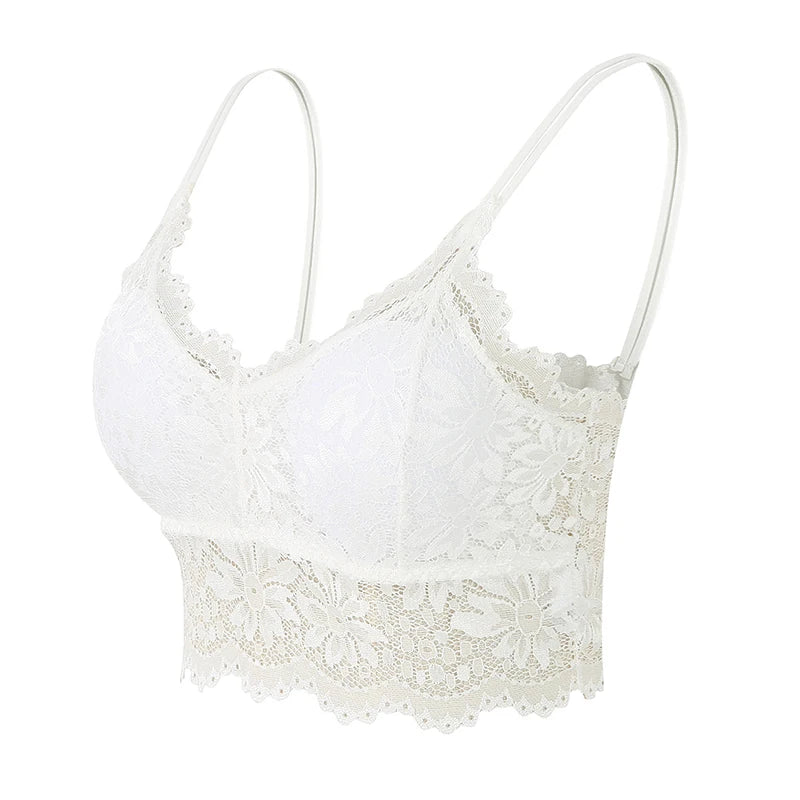 Women Lace Bras Top Comfortable Bralette Solid Color Underwear Vest