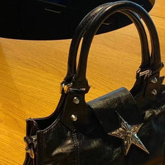 Y2K Korean Gothic Star Girl Black Bag Aesthetic Vintage Fairy Grunge Punk Goth Purse