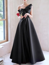 Evening wear Dresses: Prom Vestidos Bow Draped One-shoulder Cross Lace Up Dress