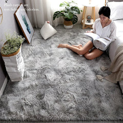 Soft Area Rugs For Bedroom Fluffy, Non-slip Tie-Dyed Fuzzy Shag Plush Soft Shaggy