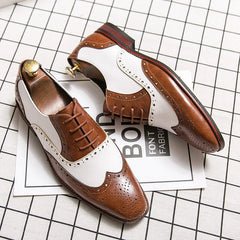 Men Dress Shoes Handmade Brogue Style Paty Leather Wedding Shoes Men