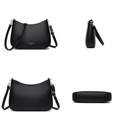 Underarm Shoulder Bags for Women Solid Color Texture Leather