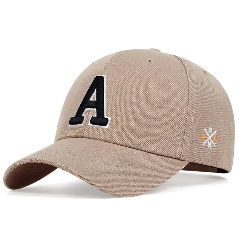 Unisex A Letter Embroidery Baseball Cap Spring and Autumn Snapback Hat Adjustable Casual Cap Sunscreen Hat