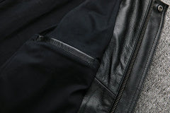leather jacket casual denim leather coat leather coat PU washed leather, leather soft