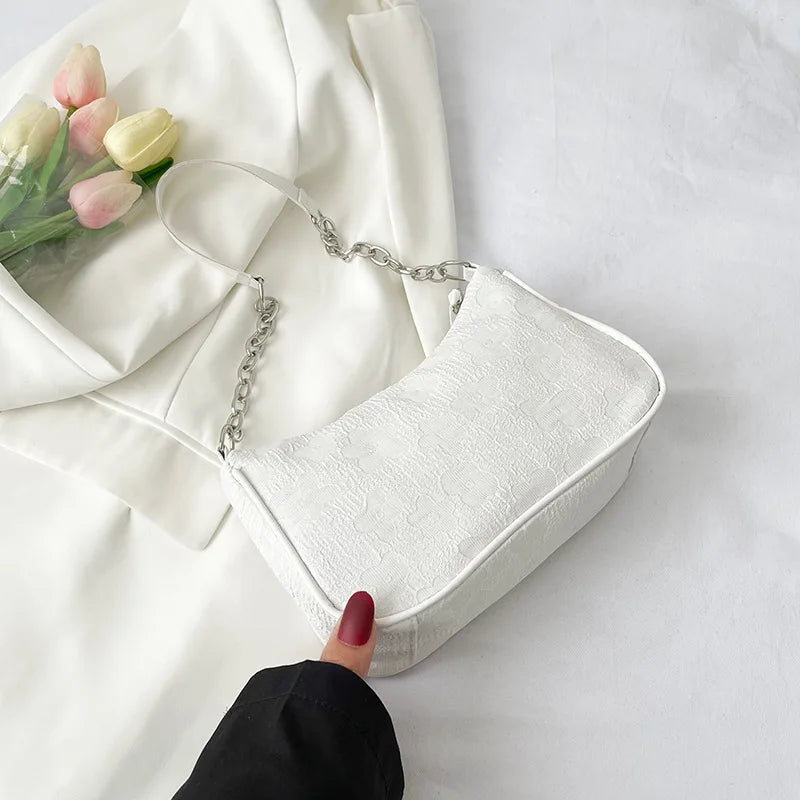Fashion Felt Shoulder Bags For Women Small Casual Underarm Bag Female Handbag