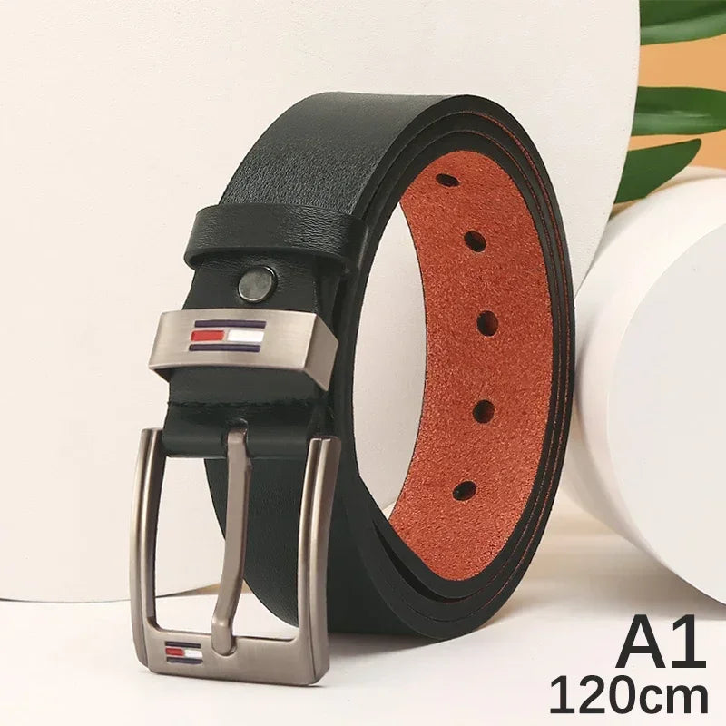 Male PU Leather Belt High Quality Men Belt Alloy Square Buckle Men Male Strap Pin Buckle Fancy Vintage Jeans Waistband Strap