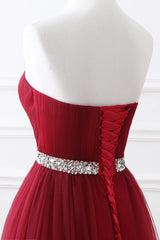Homecoming Dresses: Lace Up Crystal Sequined Formal Party Sleeveless Prom Gown
