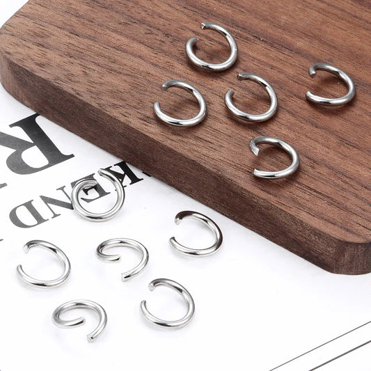 1.5mm Thick Stainless Steel Width 8mm 9mm 10mm 12mm Open Jump Rings For Jewelry Making Supplies Accessories Findings Not Fade