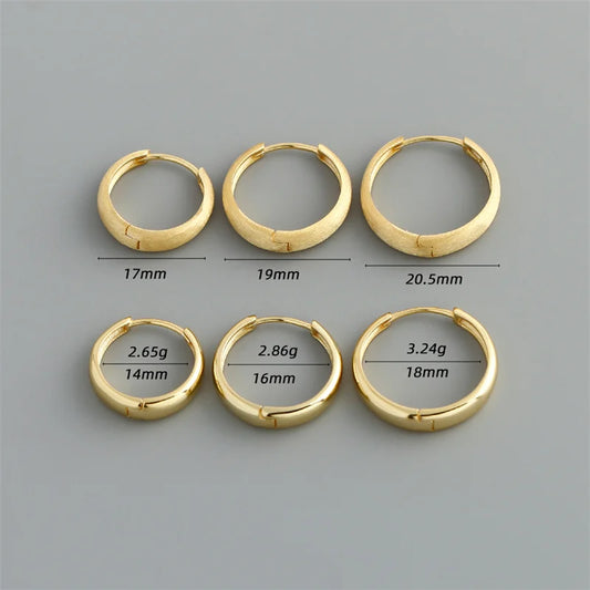 WANTME 925 Sterling Silver Simple Statement Matte Large Huggies Hoop Earrings for Men Women Fine Gothic Punk Charms S925 Jewelry