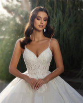 A-Line Fluffy Mopping Wedding Dresses Classic Princess Bridal Gown