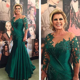 Homecoming Dresses: Elegant Green Lace Mermaid Mother Of The Bride Dresses