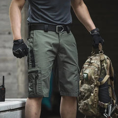 Mens Cargo Shorts Summer Tactical Cropped Trousers Outdoor Waterproof Multi-pocket