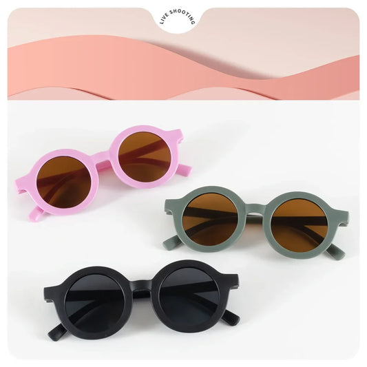 Children's sunglasses, inset style round frame, 1-7 year old baby sunglasses, sun shading, sun protection
