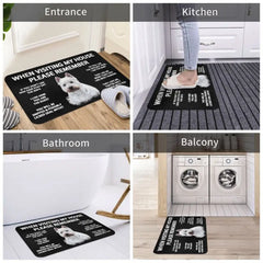 West Highland White Terrier Dog Floor Door Kitchen Bath Mat Anti-Slip Outdoor Westie