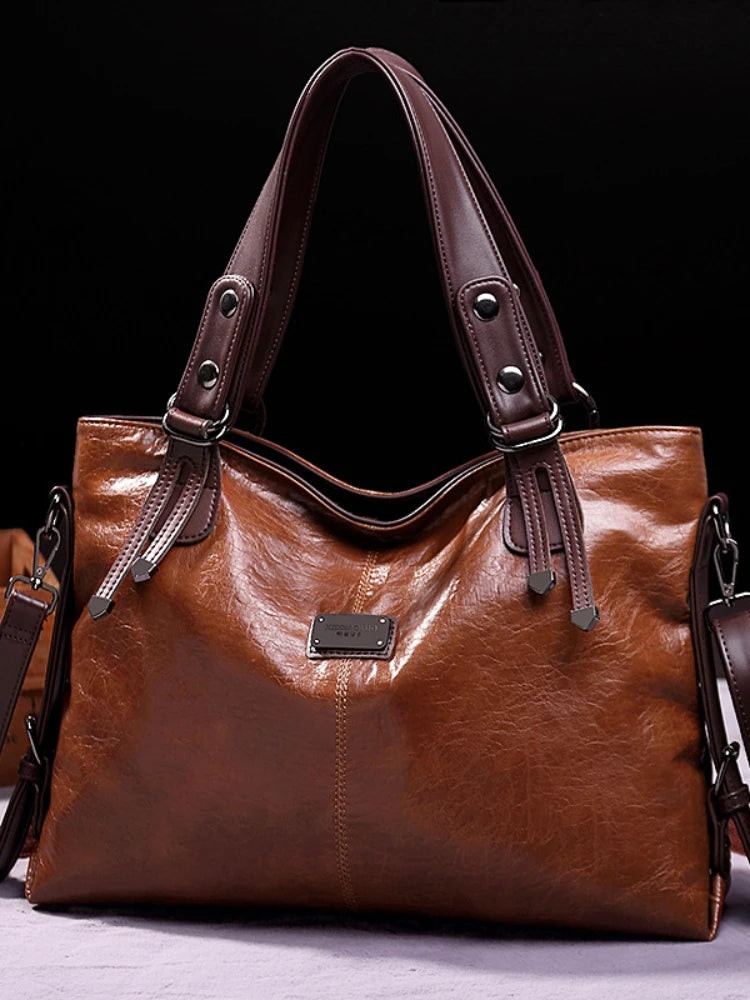 Fashion Large Capacity Commuter Ladies Tote Bag Retro Casual Girls Single Shoulder