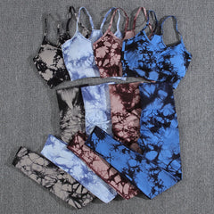 Yoga Sets Printing 1/2/3 PCS Gym Set For Women Seamless Leggings Bra Shorts