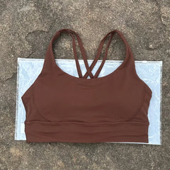 Women Fitness Bra Tights Yoga Vest High Strength Shockproof Gym Sports Top