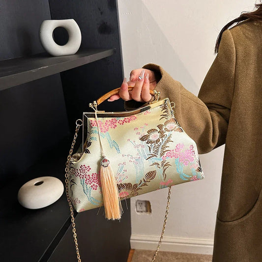 Luxury Women Party Dinner Bag Fashion Ladies Dinner Bag Elegant Wooden handle