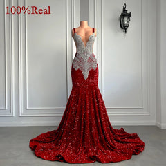 Homecoming Dresses: Prom Dresses Mermaid Style Luxury Sparkly Silver