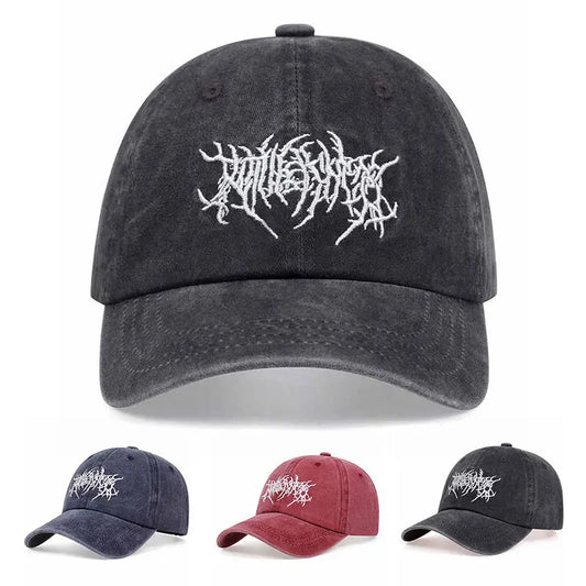 Vintage washed punk hip-hop baseball cap embroidered dad hat vintage classic style