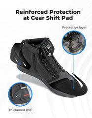 KEMIMOTO Motorcycle Shoes Men Daily Riding Boots Casual Flat Shoes Anti-collision Protection for Outdoor Cycling Sports Sneakers