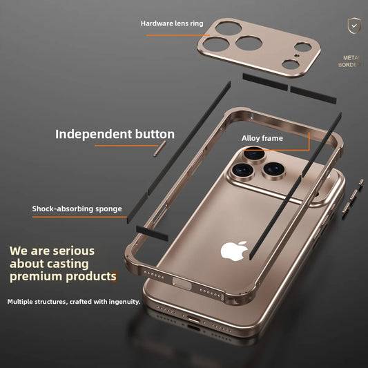 Original Colour Aluminium Frame Metal Bumper Hard Case For IPhone 17Air 17 Pro Max High Quality Alloy Lens Protector Phone Cover