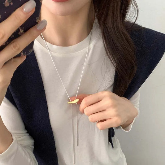 Fashion Metal Long Pull Necklaces for Women Luxury Elegant Silver Color Matte Snake Bone Chain Necklace Jewelry Accessories Gift