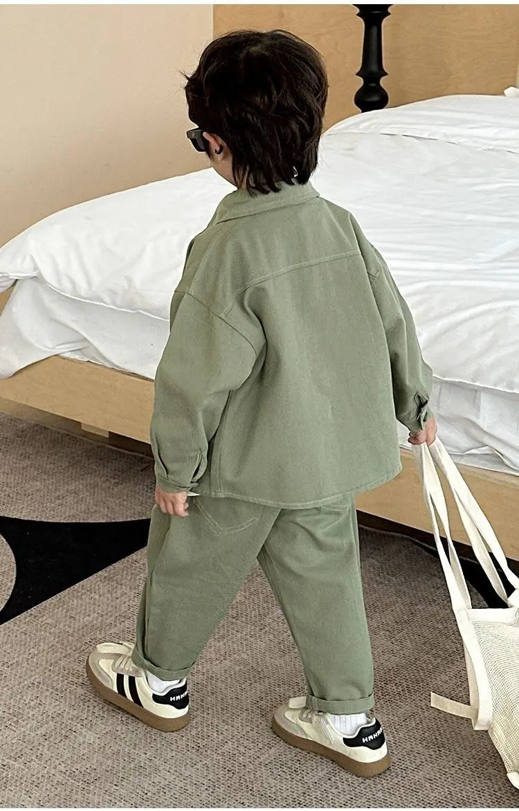 Boys Suit Coat+Pants Cotton 2Pcs/Sets 2025 Lasted Spring Autumn Sports Sets Teenagers Tracksuit Children Clothing