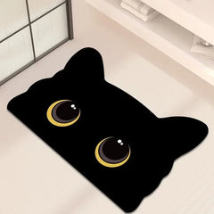 Diatomaceous Earth Bath Mat Thin Soft Bathroom Rug Cartoon Cat Diatom Mat Quick