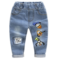 Fashion Baby Boys Cotton Clothing Sets Kids Cartoon Mickey Mouse Long Sleeve Tops + Jeans Pants 2Pcs for Children Tracksuits