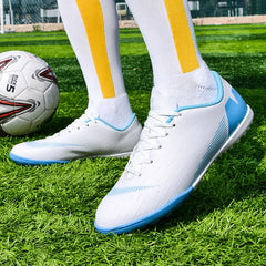 Men's Turf Soccer Shoes Kids Outdoor Long Spikes Training Ankle Football Boots
