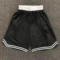 Men's Casual Shorts Black White Stitching 7 Printed Basketball Pants Fitness Sports