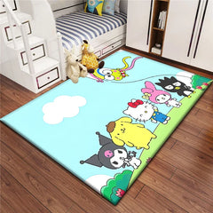Kuromi Sanrio Lovely Carpet Rug for Living Room Bedroom Decoration Picnic Camp