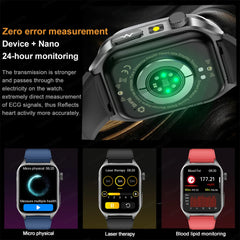 2025 Laser Treatment Three High SmartWatch 1.95" Sapphire Curved Screen ECG+PPG Blood fat Uric Acid Health Diagnosis Smartwatch