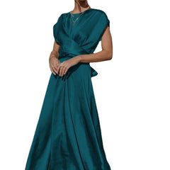Evening Dresses: Women Clothing High-end Satin Binding Elegant Drape