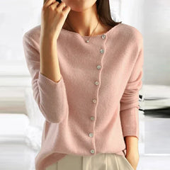 Autumn Winter Sweater Women Elegant Button Design Knitted Cardigans For Women